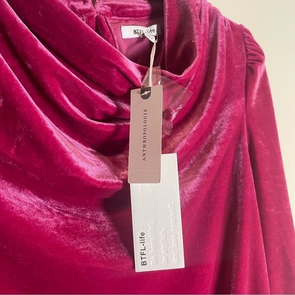 Anthropologie BTFL-life Velvet Pullover NWT Pink/Rose XXS NWT - Picture 6 of 11